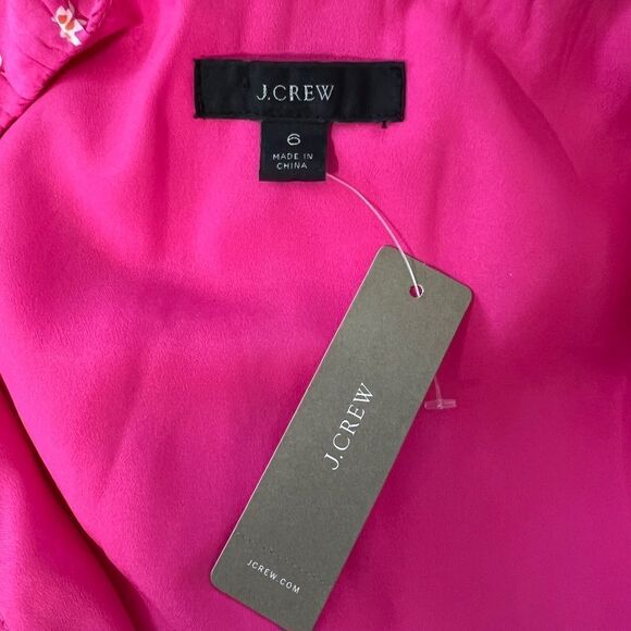 J. Crew New With Tags V-Neck Ruffle Faux Wrap Floral Print Dress Size 6 - Picture 4 of 5